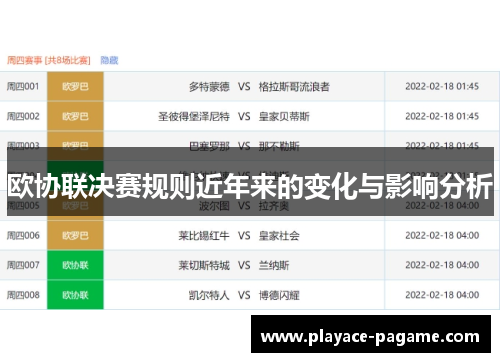 欧协联决赛规则近年来的变化与影响分析